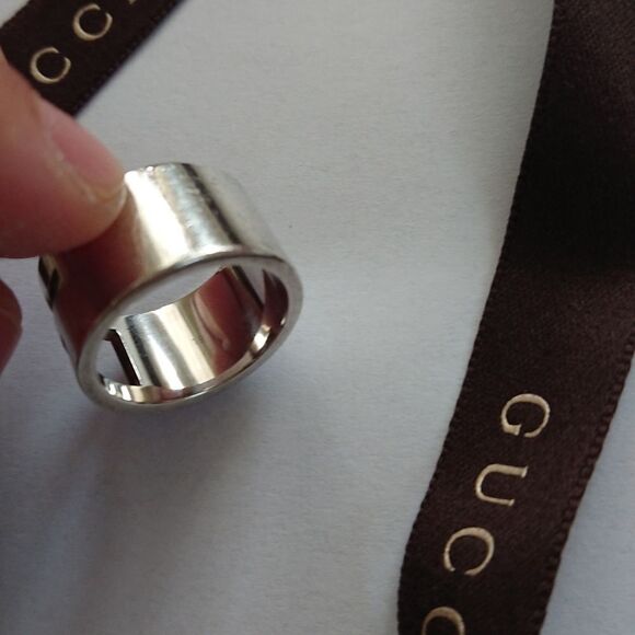 Gucci sterling silver ring Size 19 - Picture 5 of 8